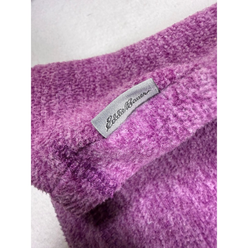 Eddie Bauer Womens 2XL Purple Heathered Quarter Zip Fleece Pullover Sweater - Picture 8 of 8